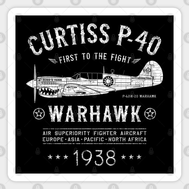 P-40 Warhawk Magnet by 909 Apparel